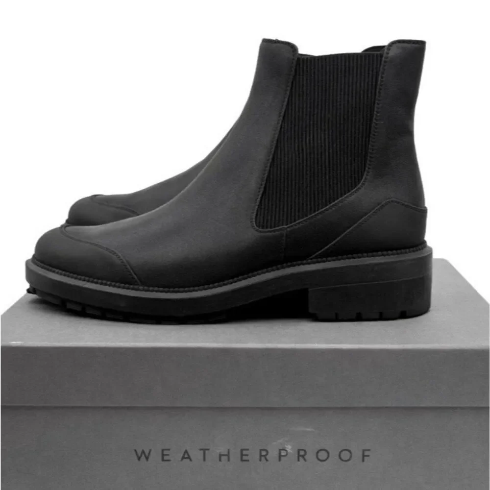 Aquatalia Leila Calf Leather Lug Sole Chelsea Boots Waterproof Women 9 Italian